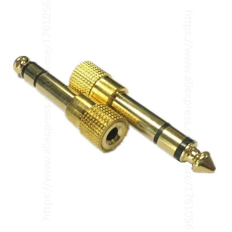 แจ็ค6.5ปลั๊กตัวผู้6.35มม. เป็นขั้วต่อหูฟังตัวเมีย3.5มม. อะแดปเตอร์เสียงไมโครโฟน AUX 6.3ตัวแปลง3.5มม.