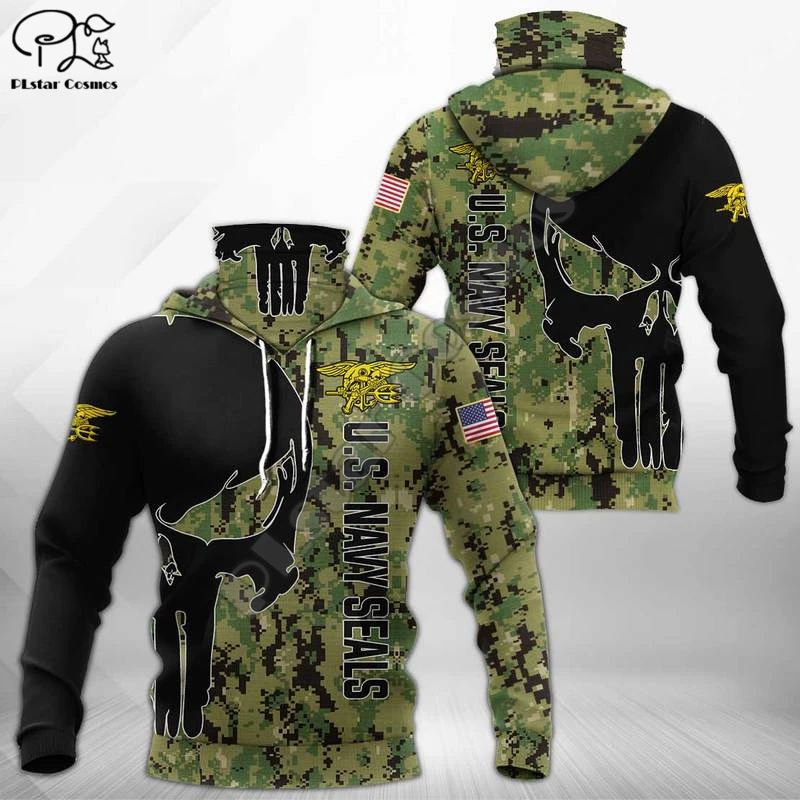 PLstar Cosmos Camo Punisher US Flag Soldier 3D Printed New Fashion Men's Mask Hoodies Winter Casual Windproof Clothing Style-1