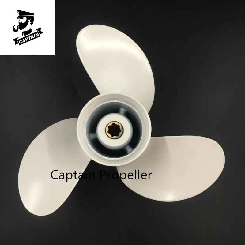 Captain Propeller 8 1/2x7 1/2-N Fit Yamaha Outboard Engine 6HP 8HP F6 F8 F9.9 Aluminum 7 Tooth Spline RH 6G1-45943-00-EL