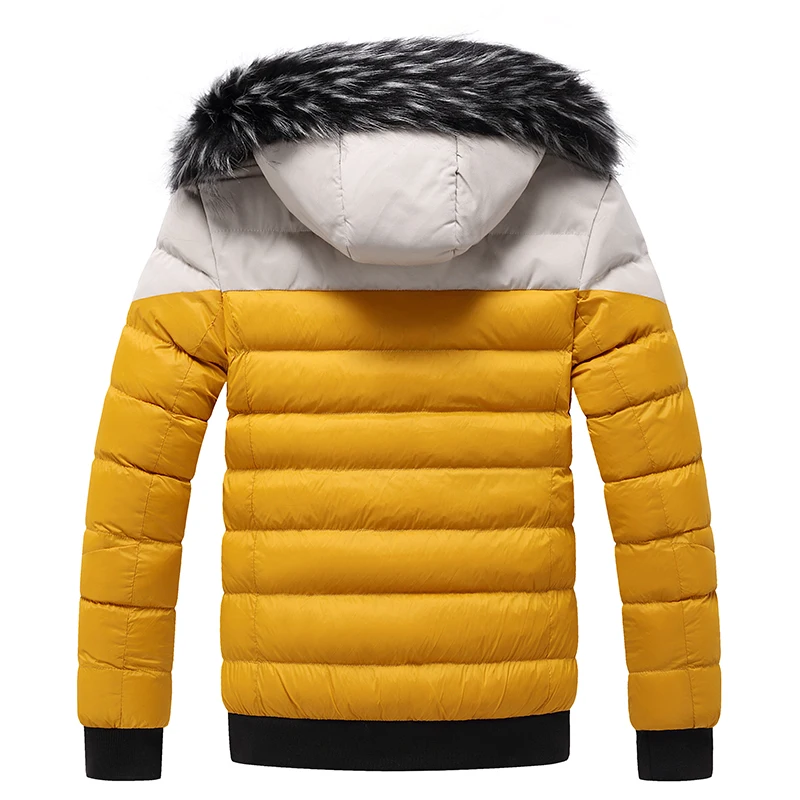 2021 Winter New Fur Collar Warm Thick Parka Men Waterproof Hood Jacket Coat Men Brand Outwear Fashion Patchwork Casual Men Parka