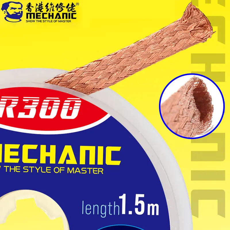 MECHANIC 1.0/1.5/2.0/2.5/3.0/3.5mm Width 1.5M Length Desoldering Braid Wick Solder Remover Wire for PCB BGA Welding Rework Tool - 2