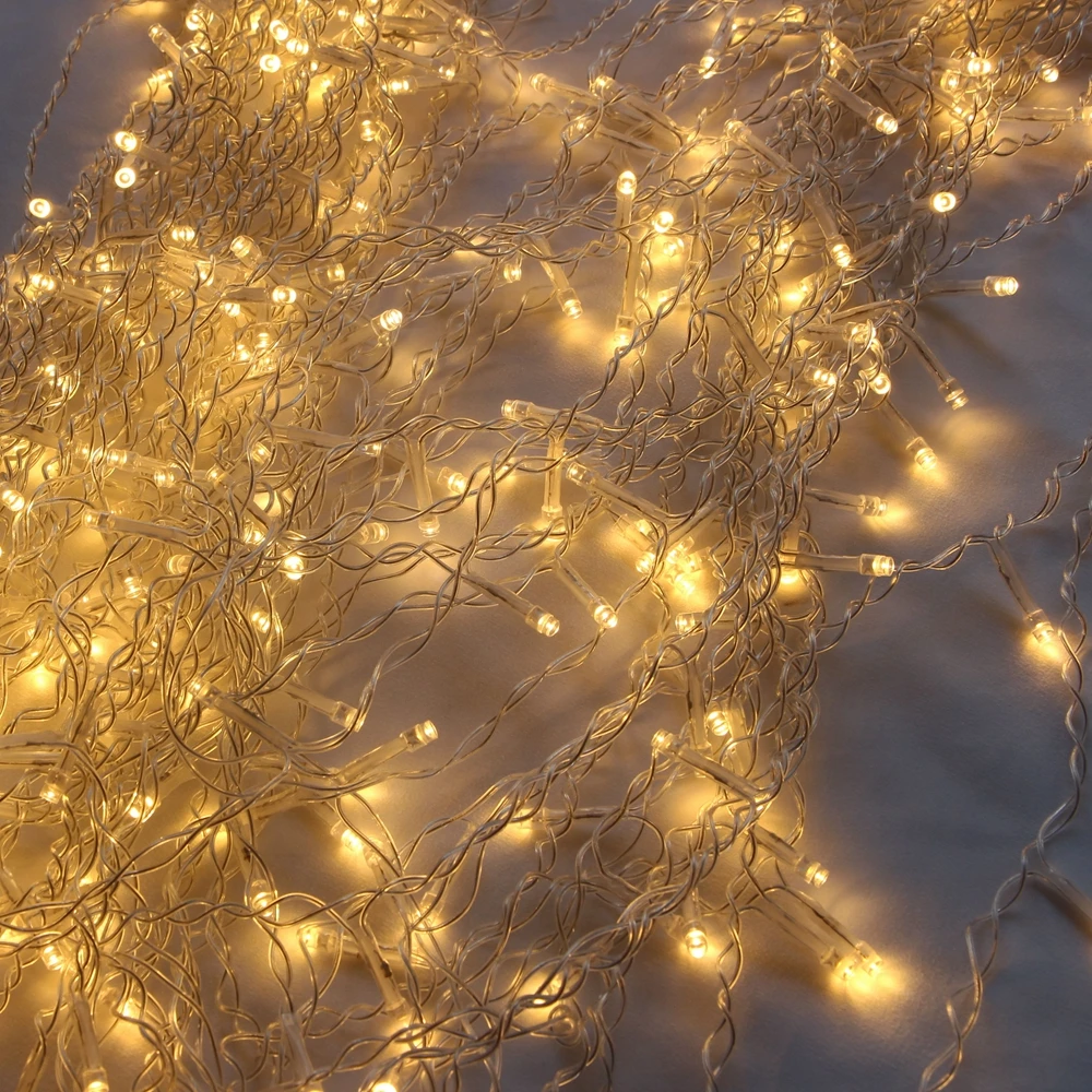 4M-12M LED-Eiszapfen-Lichterkette, Lichtvorhang, Weihnachtsbeleuchtung, Girlande für Garten, Party, Zuhause, Straße, 2026 Neujahrsdekoration, Lampen – Detail 3