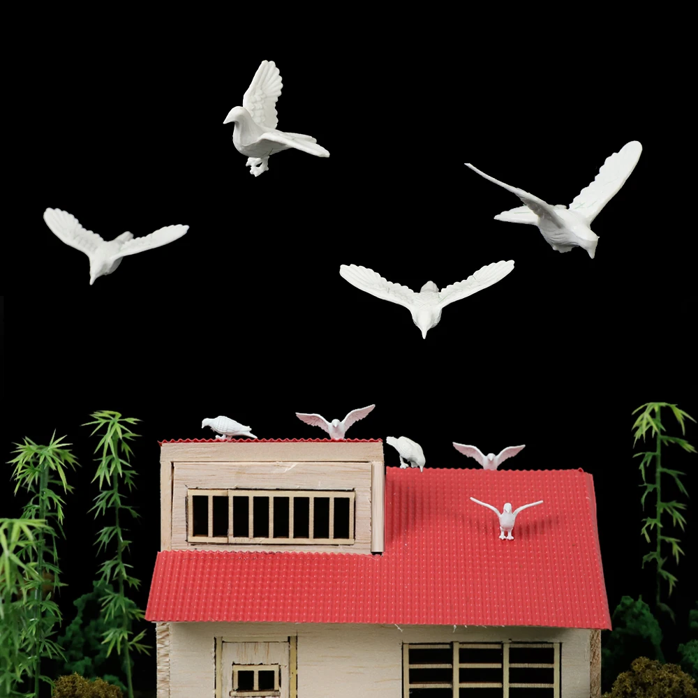 5pcs Scale Model Miniature Bird Species Layout Kits for Diorama Architecture Zoo Scene Diy Making Material