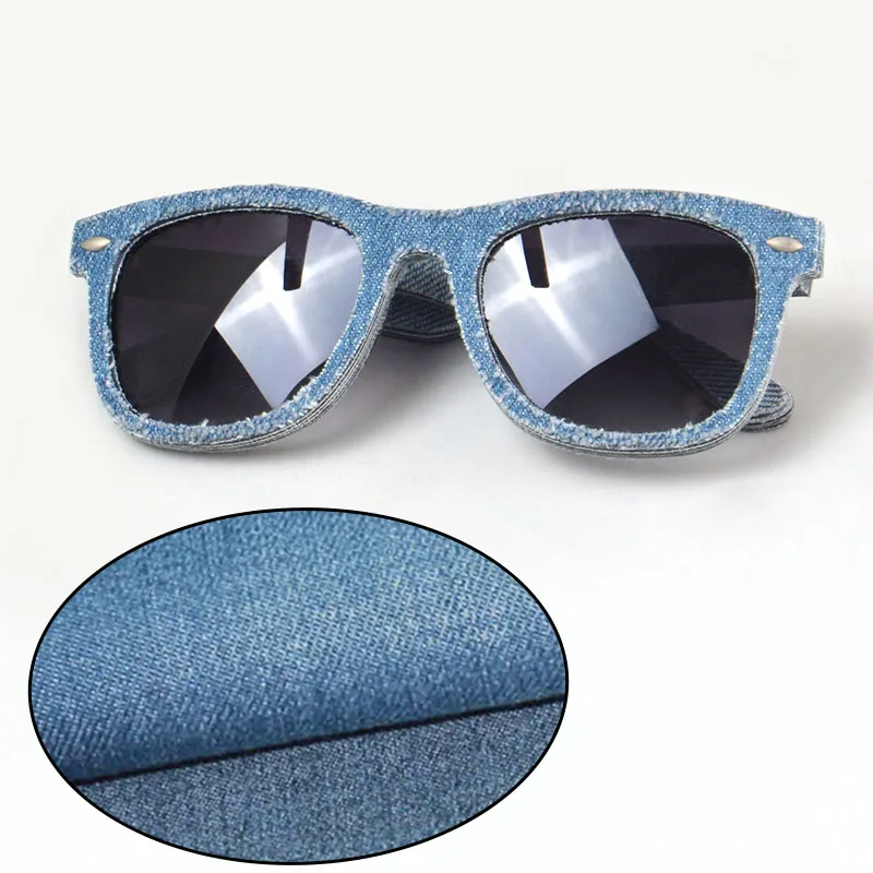 Denim Men polarized sunglasses Women\'s eyeglasses Acetate mixed Denim cloth Fashion glasses match Jeans wear for men women