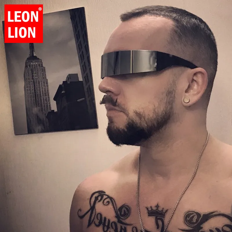 LEONLION Funny Futuristic Wrap Around Monob Costume Sunglasses Mask Novelty Glasses Halloween Party Party Supplies Decoration