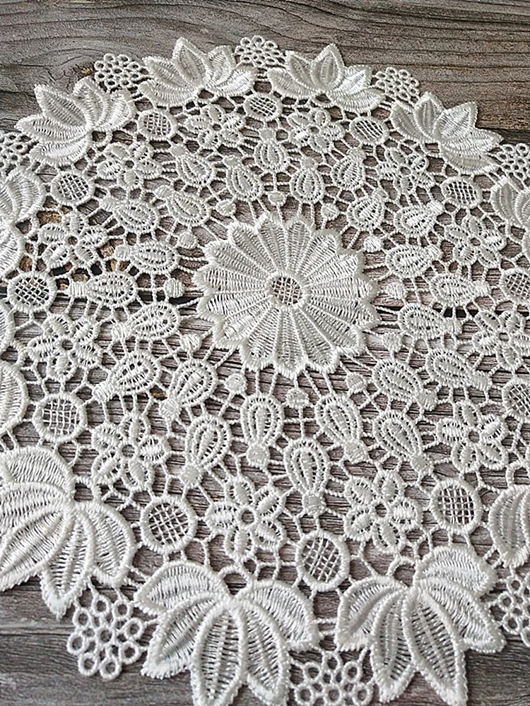 New Lace Round White Embroidery Table Place Mat Wedding pad Cloth Drink Placemat Cup Mug Dinner Tea Coaster Glass Doily Kitchen