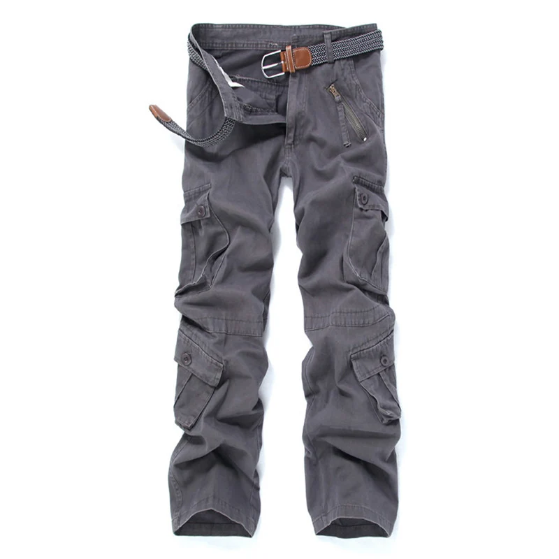 Large Size Seasonal Green Camouflage Loose Multi Pocket Cotton Overalls Large Casual Pants Mens Trousers