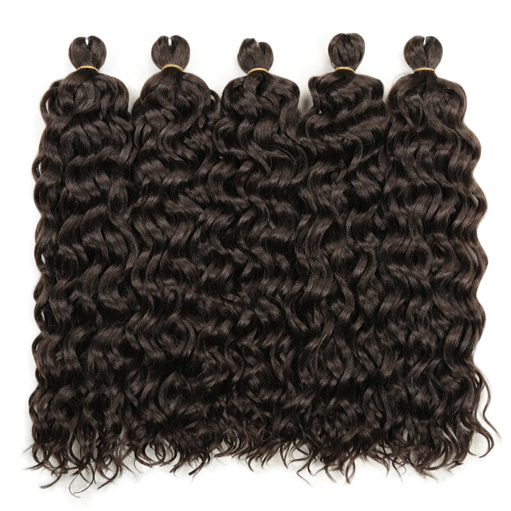18-24 Inch Ocean Wave Crochet Braid Hair Hawaii Afro Curls Natural Synthetic Braiding Hair Extensions Pink 613 Hair Expo City