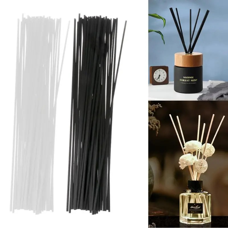 50Pcs 30cmx3mm Fiber Sticks Diffuser Aromatherapy Volatile Rod for Home Fragrance Diffuser Home Decoration G32C