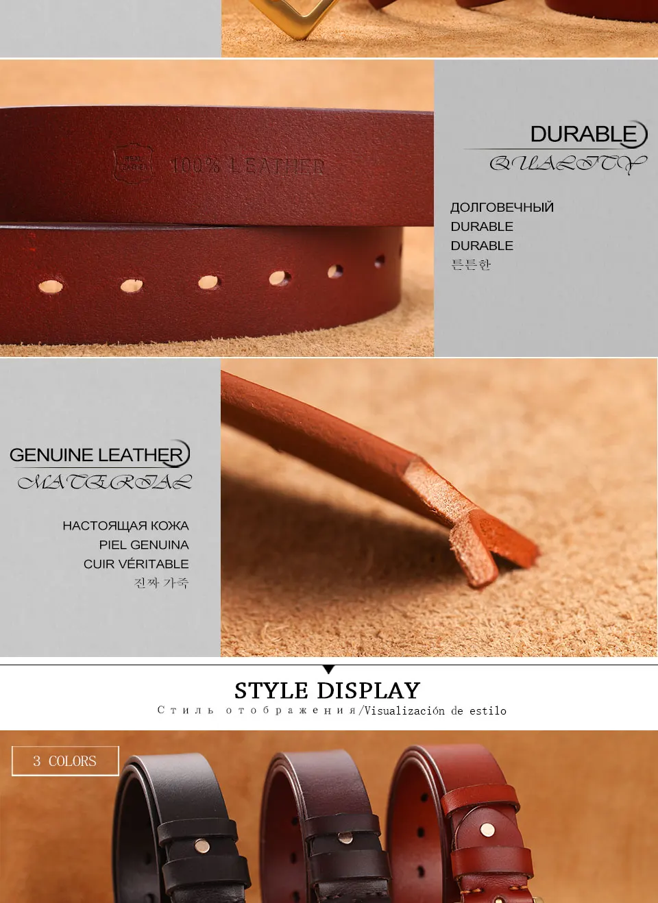 Echtes Leder Gürtel Für Männer Mode Massivem Messing Schnalle Gürtel Männer der Kupfer Schnalle Gürtel Rindsleder Qualität Männer Strap – Detail 4
