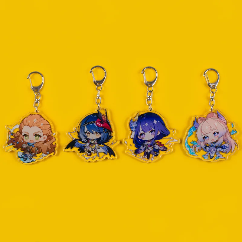 Game Impact Kujo Sara Aloy Sangonomiya Kokomi Raiden Shogun Key Chains Keychain Cosplay Acrylic Pendant Keyring