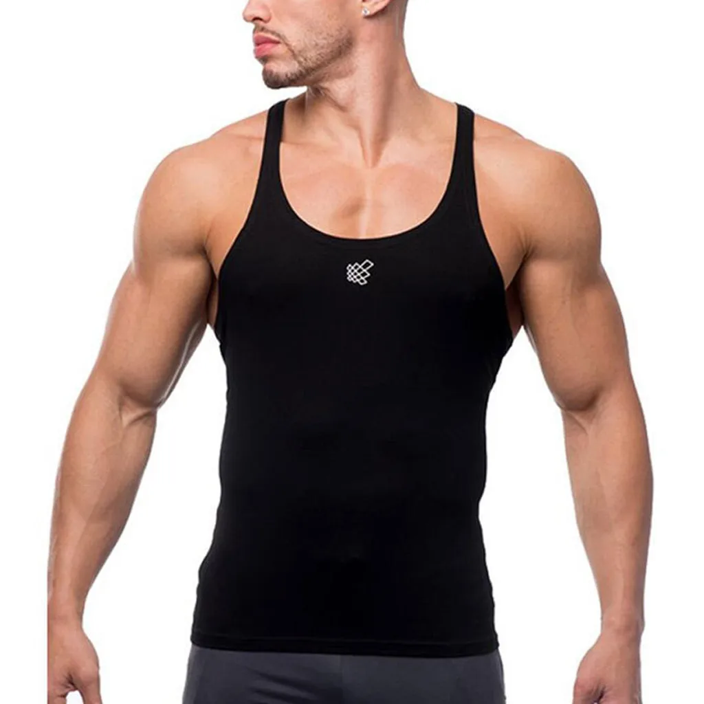 Summer Men Tops Black Sleeveless Tank Bodybuilding Sport Fitness Workout Vest Casual Undershirts Tanks Ropa Hombre Male Clothing