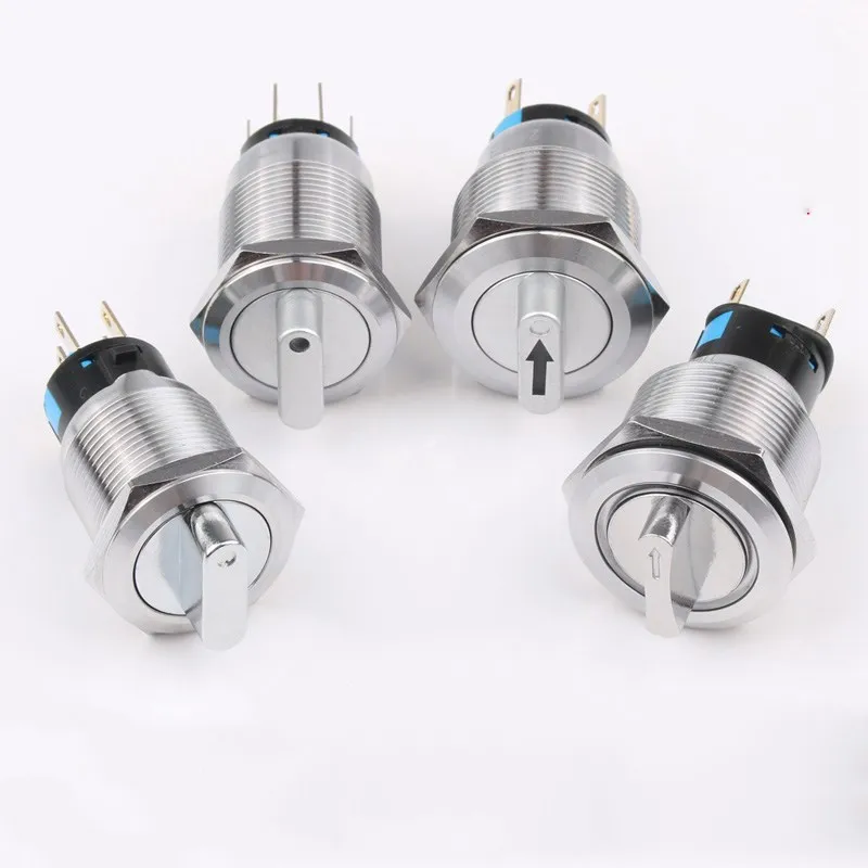 19mm Metal Knob Switch with LED lamp Self-locking/Latching 2 Position 3 Position Rotary Switch
