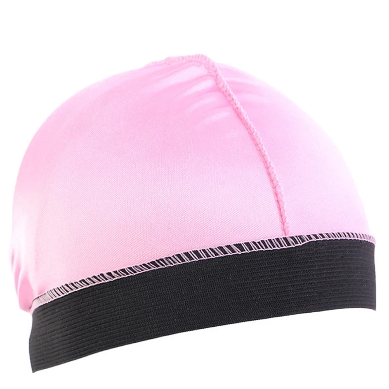 New Elastic Band Silky Satin Kids Bonnet Children Baby Dome Wave Caps Elastic Stretch Hair Cover Hat Night Sleep Cap For 3-8Y