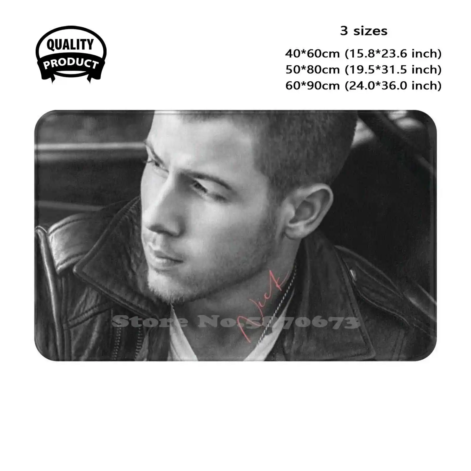 Nick Jonas Soft Cushion Home Carpet Door Mat Car Rug Nick Jonas Signed Face Portrait Autograph Pictures Cutout Girls Young Uk