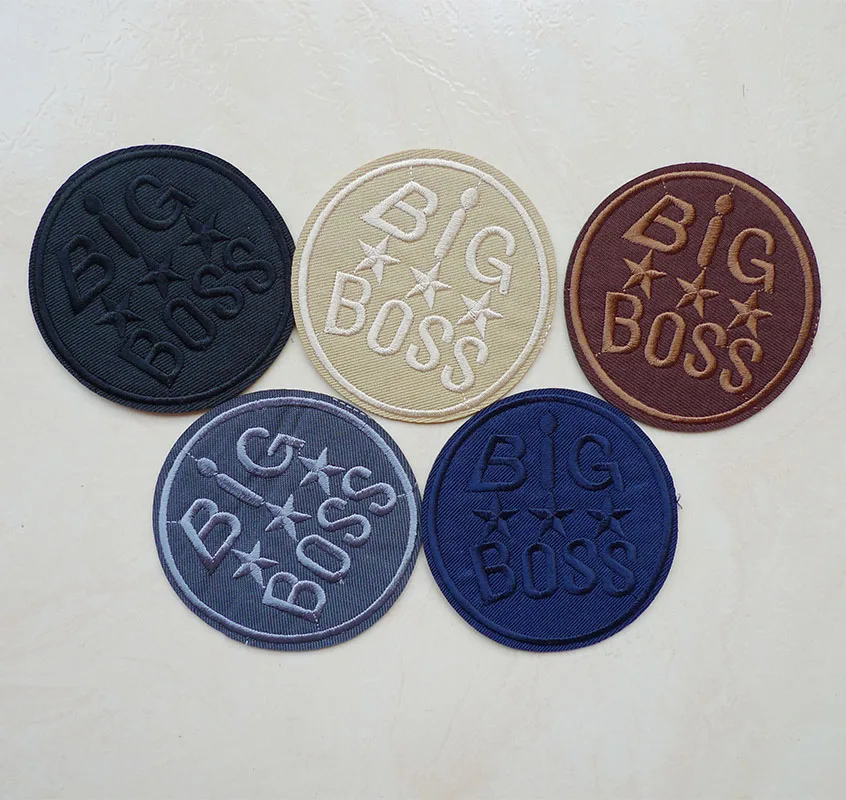 Blue Rectangle Sport Circular Embroidered Black Square Patches Iron On For Clothes Backpack Jeans Coat Stickers Sewing Appliques