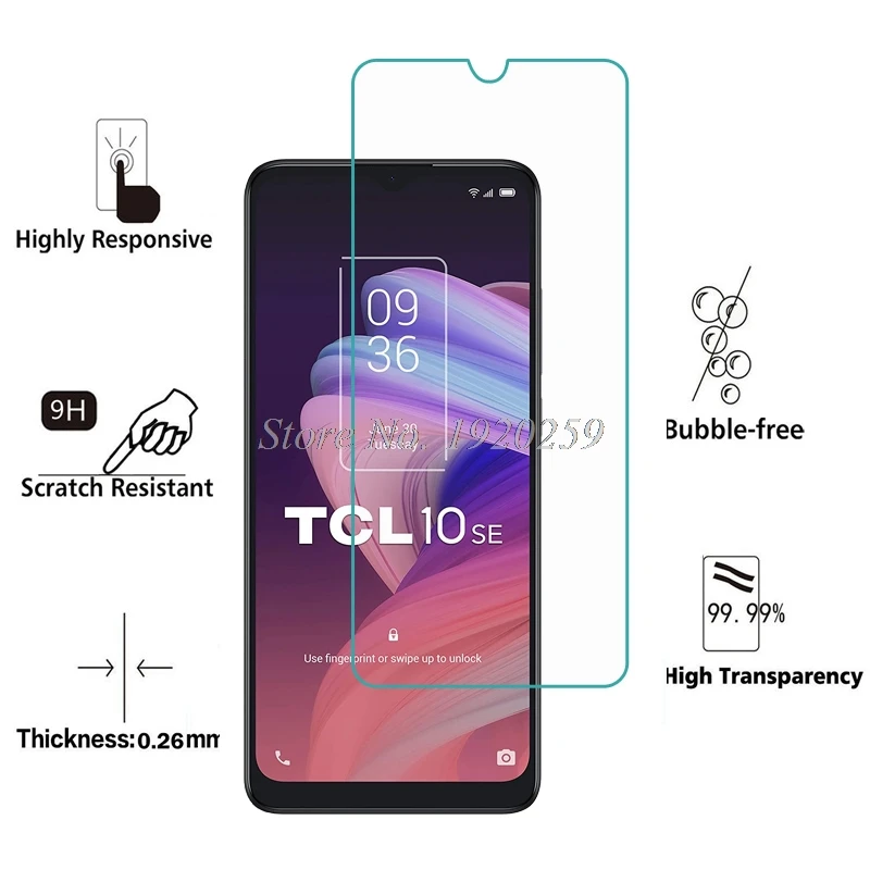 2PCS Tempered Glass for TCL 10SE 10 SE Protective Film Explosion-proof High Quality Screen Protector For TCL T766H Glass Cover