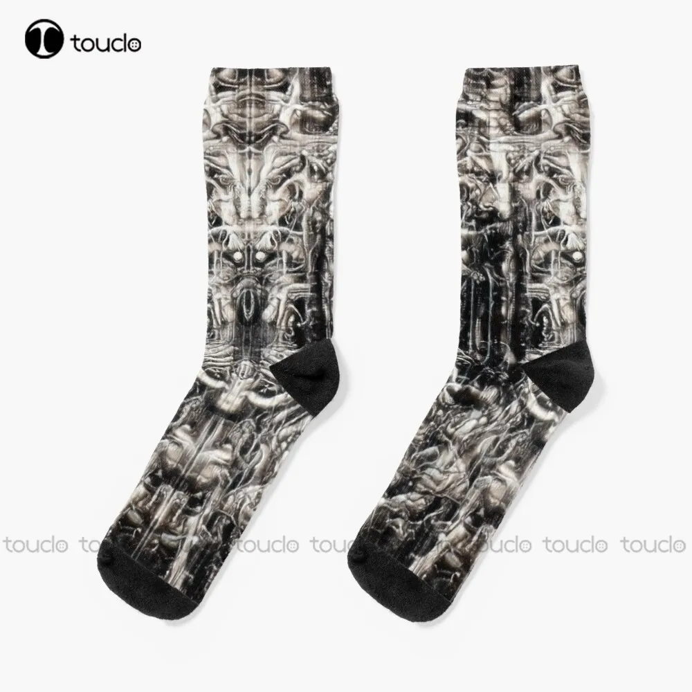 Giger Resurrection Socks Novelty Socks For Men Christmas Gift Custom Unisex Adult Teen Youth Socks Women Men 360° Digital Print