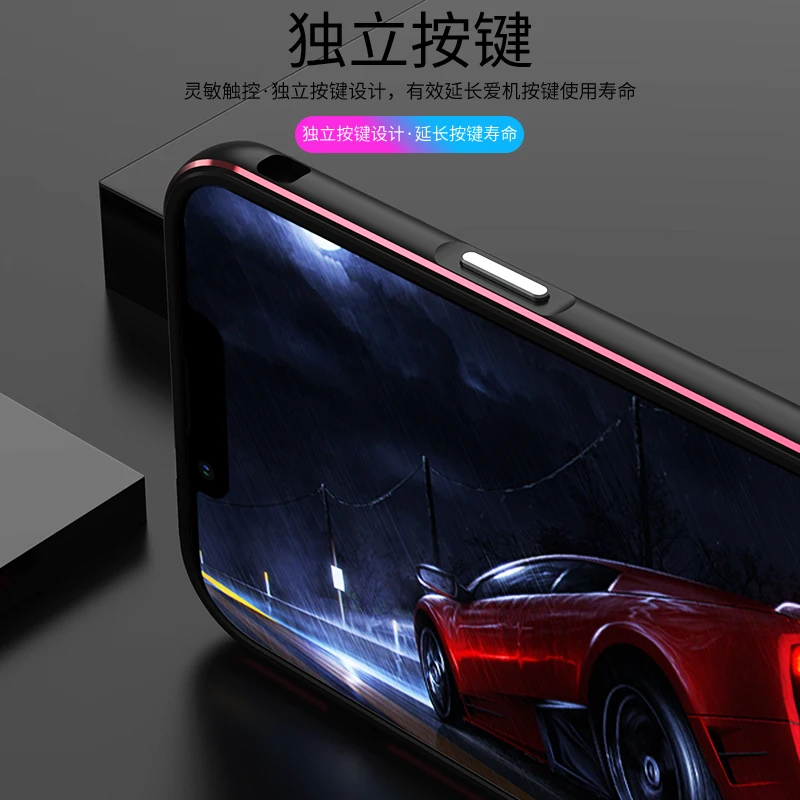 Bumper Case For iPhone 14 13 /13 Pro/13 Pro Max Mini Aluminum metal Frame Slim Cover phone case+ carmera Protector iphone14 Plus