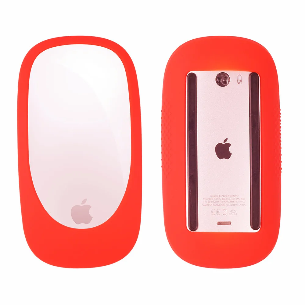 Magic Mouse Shell Silicone Skin  mouse Cover  Silicone mouse Protective Case for Apple Magic Mouse 1/2 (China red)