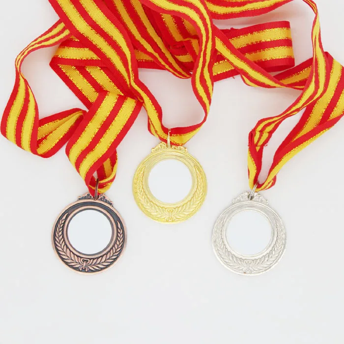 

DHL50pcs/Lot Sublimation Medal Tags Gold Silver Copper for Blank Sublimation INk Transfer Printing Heat Press DIY Can Print