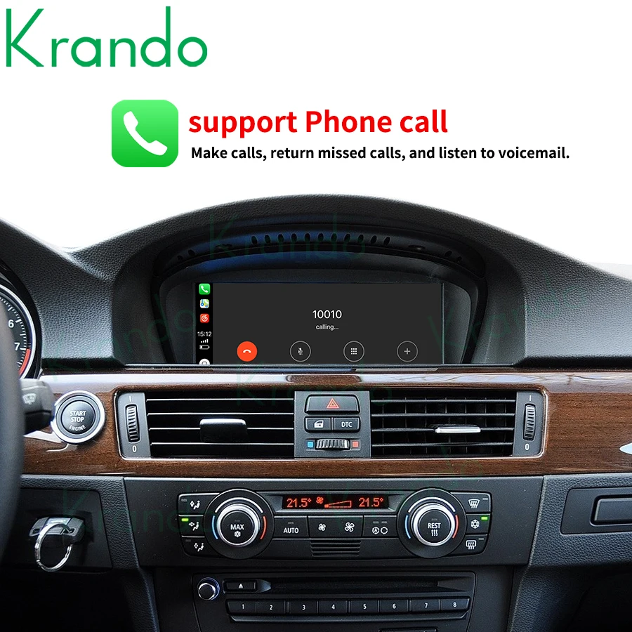 Krando Android Auto Wireless CarPlay Interface Box For BMW 5 Series E60 E61 E63 E64 E90 E91 E92 CIC Module Control Decoder