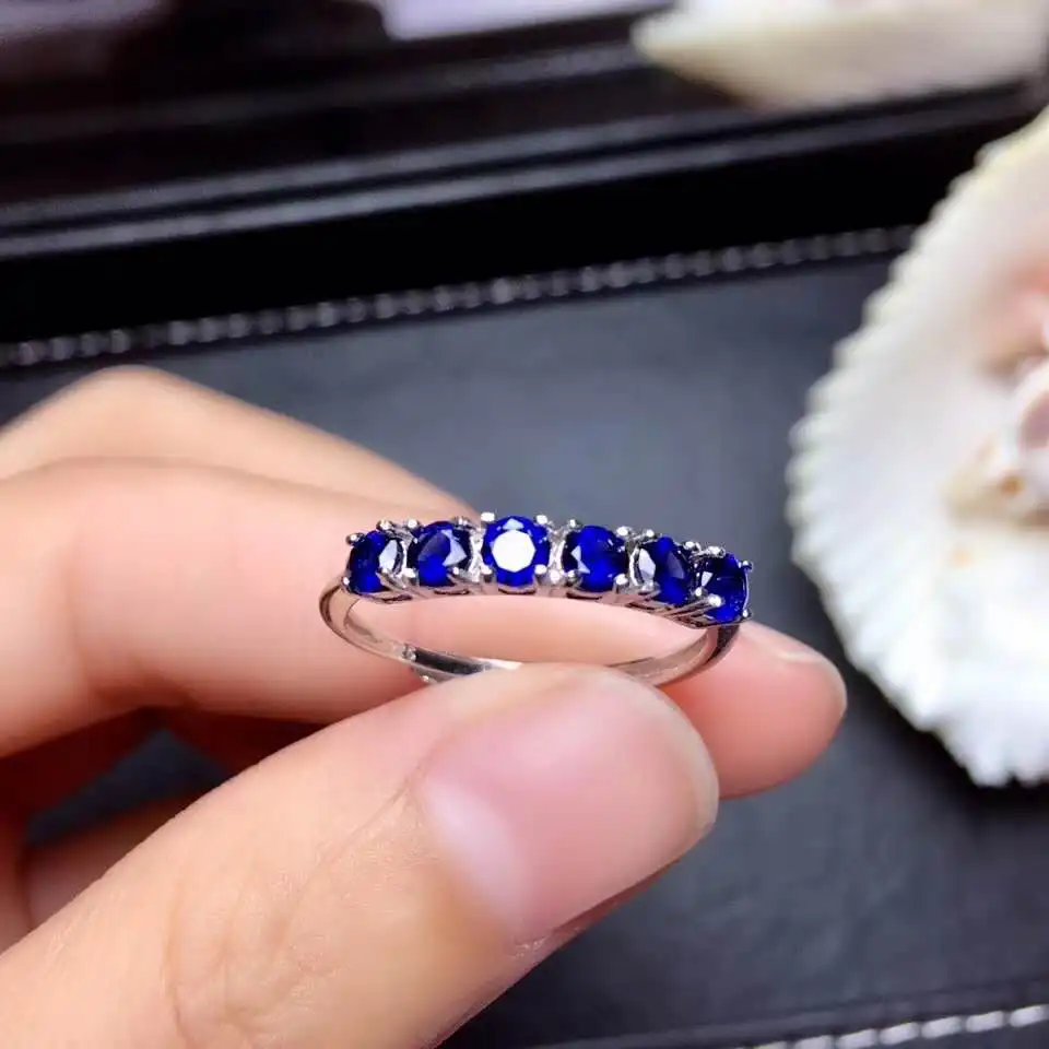 

handworked jewelry Finger rings Natural and Real blue sapphire ring 925 sterling silver Fine handworked jewelry Finger rings