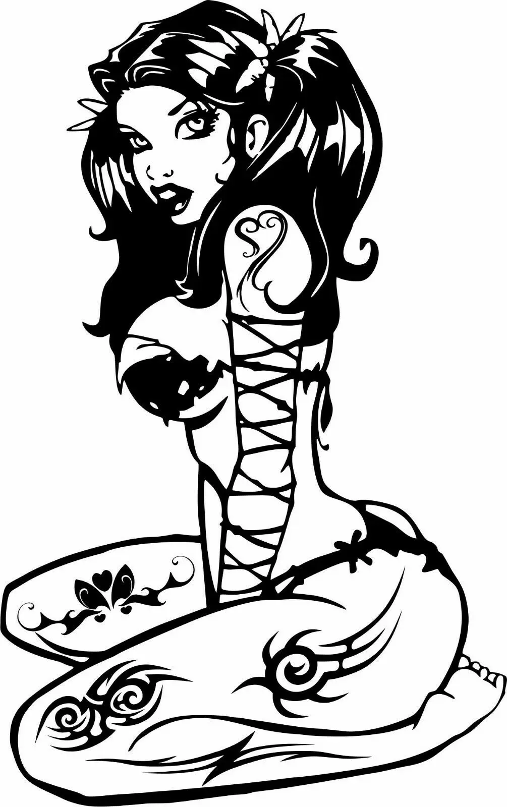

Sexy Hot Girl Tattoo Woman Laptop Car Truck Window Vinyl Decal naked woman Sticker