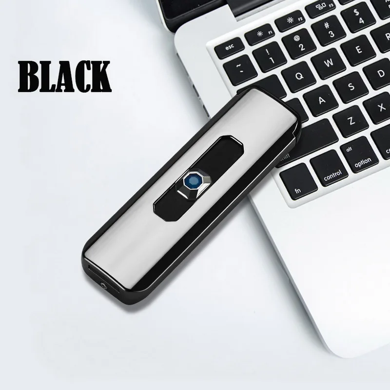 Creative Rechargeable USB Windproof Flameless Electric Electronic Charging Cigarette Lighter Smokeless Super Lighters Men\'s Gift