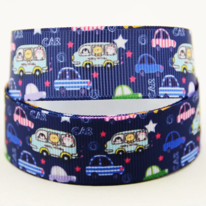 22mm 25mm 38mm 75mm Car cartoon printed Grosgrain Ribbon party decoration 10 Yards satin ribbons