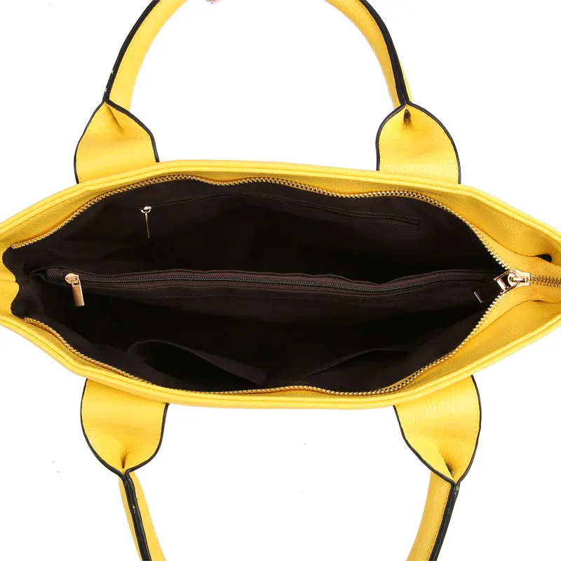 Bolso de mano amarillo de cuero PU para mujer, bolso de mano azul, bolso de mensajero de marca famosa, bolso de diseñador de lujo femenino