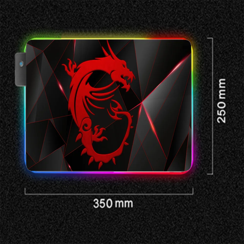 Gaming Mouse Pad Rgb Msi LOGO Gamer PC Laptop Mouse Keyboards Carpet USB Gaming Accessories Luminous Led Mouse Pad CSGO Desk Mat