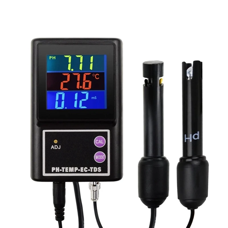 PH-260 Multi-parameter Water Quality Monitor Bluetooth LCD Online PH/TDS/EC/Temperature Meter for Pools Drinking Water Aquariums