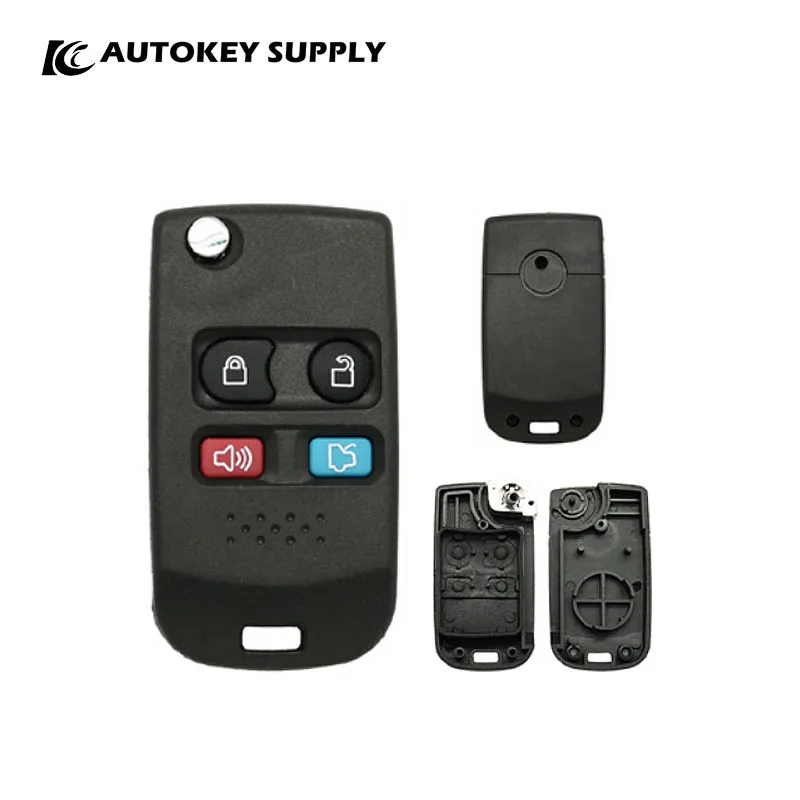 For Ford  4 Buttons Remote Flip Key Shell  Autokeysupply AKFDF102