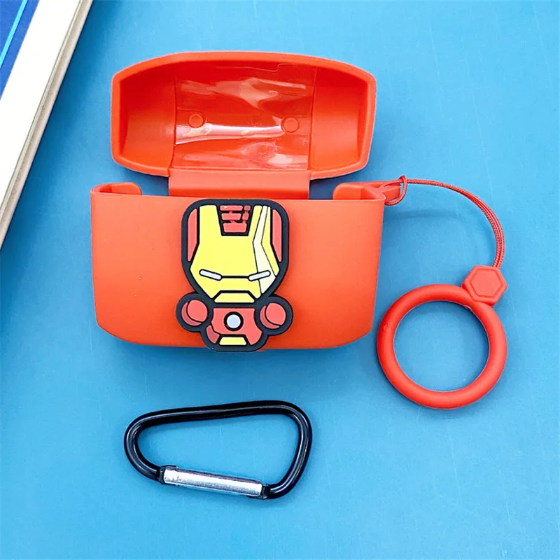 الكرتون مارفل حقيبة سماعة الاذن ل جبرا النخبة 65t سيليكون سماعة لاسلكية تعمل بالبلوتوث سماعة واقية غطاء ل جبرا مع هوك