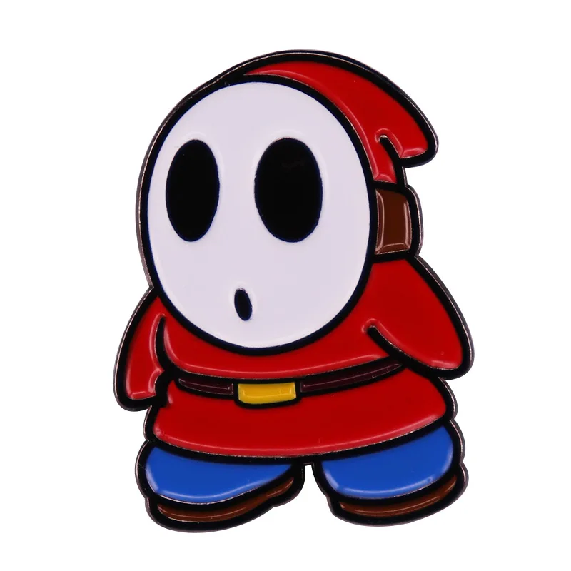 

Cartoon Lovely Shy Guy Enamel Pin Brooch for Men Women Vintage Super-Mario Ghost Breastpin Badge Collectible Jewelry Accessories