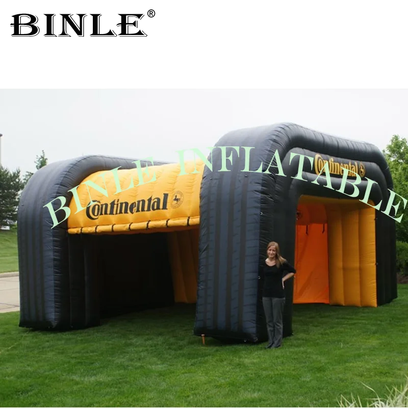 2019 New Fashion Black Inflatable Square Cube Tent With 2 Entrances Outdoor Large Inflatable Marquee Tent for events