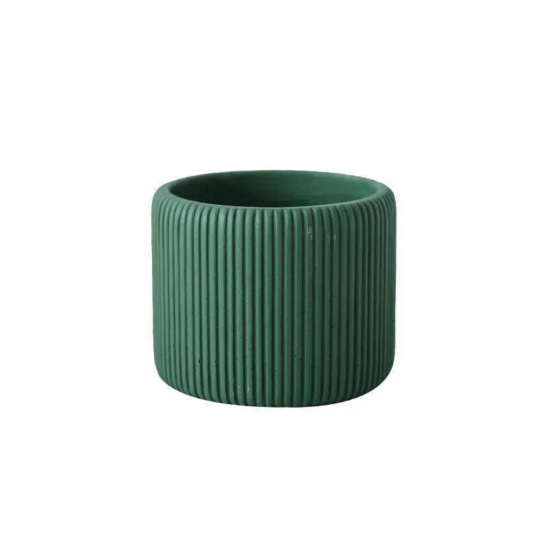 Concrete flowerpot mold stripe design concrete plaster cylindrical flowerpot silicone mold candle cup container DIY mold