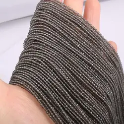 Natural Stone Beads Small section Bead Smoky Quartzs 2 3 mm Loose  beads for Jewelry Making DIY Bracelet Necklace length 38cm