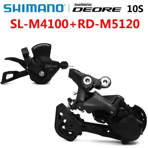 Palanca de cambio SHIMANO DEORE M4100 con pantalla de engranaje RD M5120 desviador trasero SL M4100 RD M5120 MTB bicicleta de montaña 1x10 velocidades