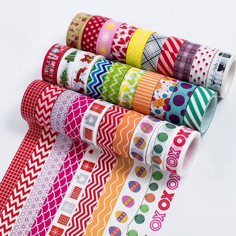 Cartoon Christmas Day DIY 20 PCS Decoration Stationery Color Washi Paper Tape Cute Lovely Kids Gift Student Stationery Colorful