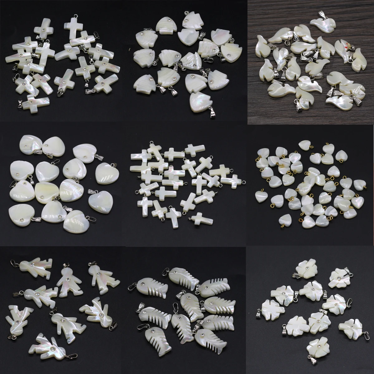 Colgante de concha Natural, madre de perla de diferentes formas, exquisitos dijes para la fabricación de joyas, accesorios para collar y pulsera DIY