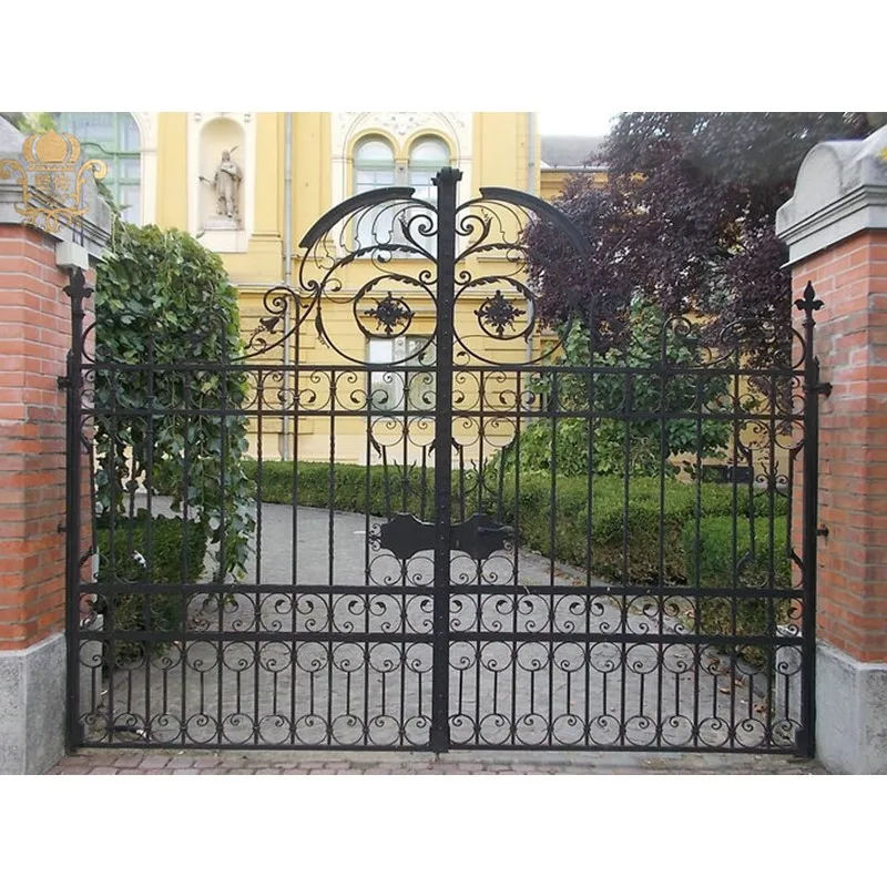 Black Powder Coated Color Wrought Iron Gates For Sale