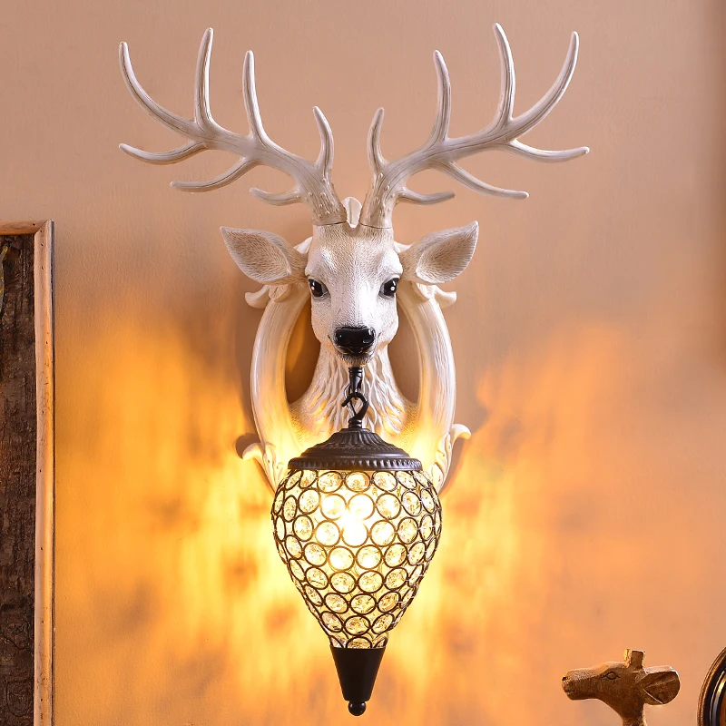 

Vintage Antler Wall Light America Country Style Deer Shape Light Home Patio Hotel Restaurant Buckhorn Wall Decor Sconce Fixture