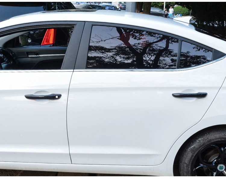 For Hyundai I30 2017 2018 2019 2020 New Chrome Carbon Fiber Car Door Handle Cover Trim Sticker Car Styling Accessories Overlay