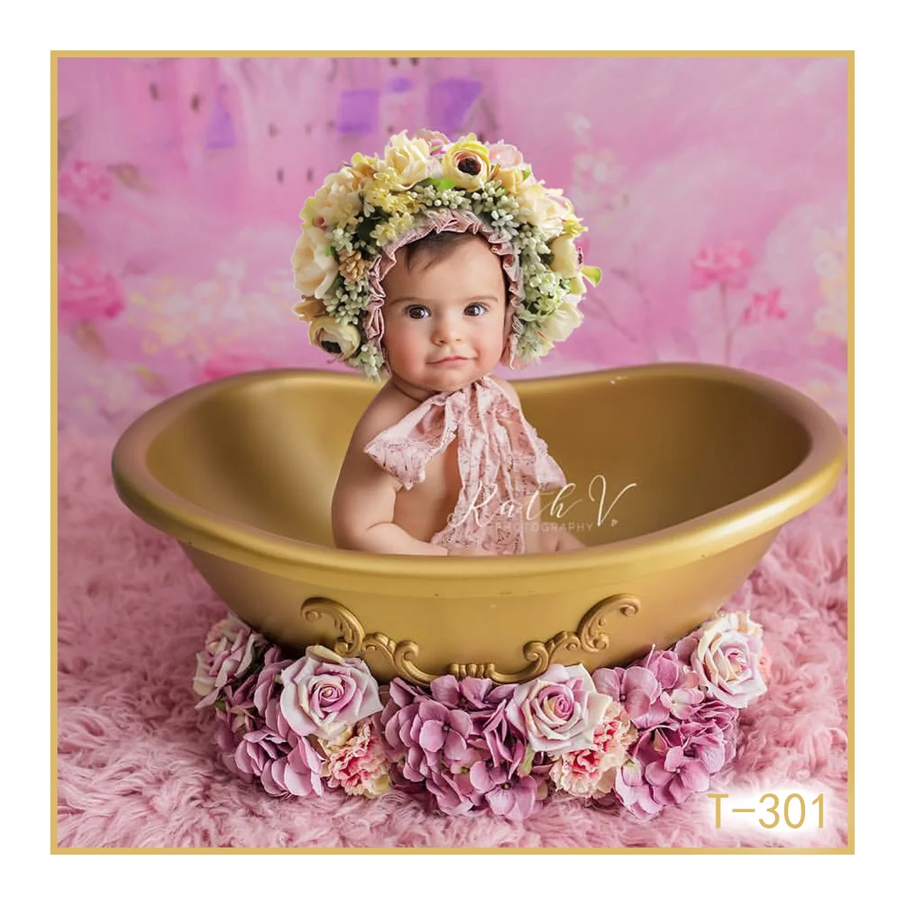 Diadema de corona para niños, accesorios para el cabello para bebé recién nacido, sesión de fotos, diadema de flores para niñas, corona de flores