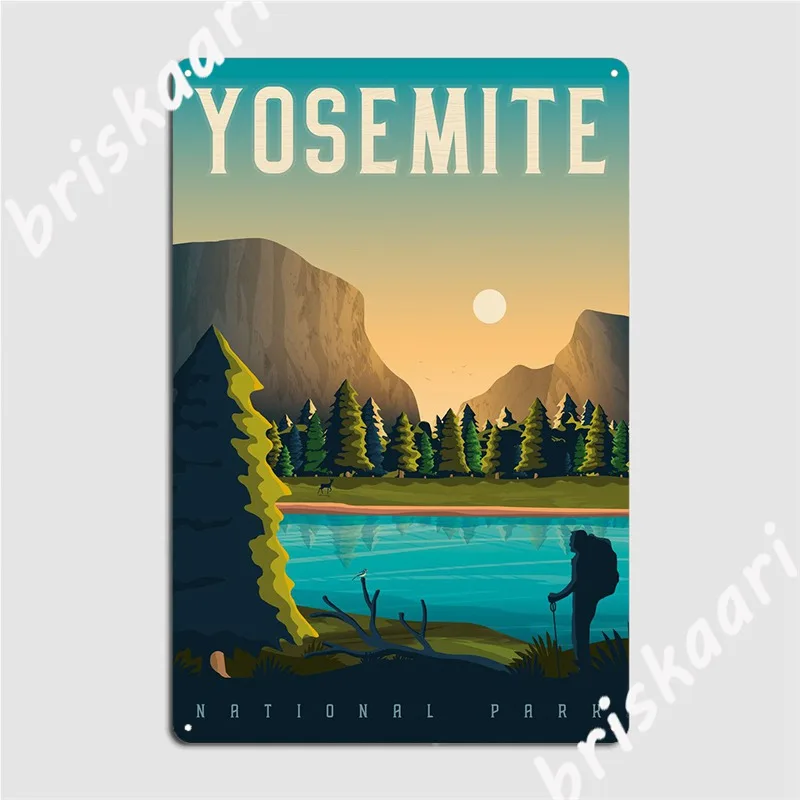 Yosemite Travel Poster Poster Metal Plaque Wall Pub Club Bar Custom Painting Décor Tin Sign Poster