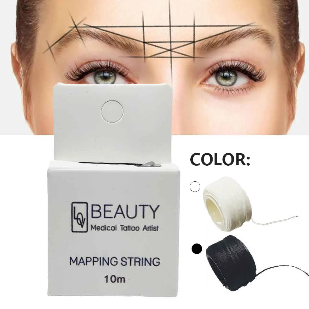 White Mapping String for Microblading Eyebow Make Up Dyeing Liners Thread Semi Permanent Positioning Eyebrow Measuring Tool