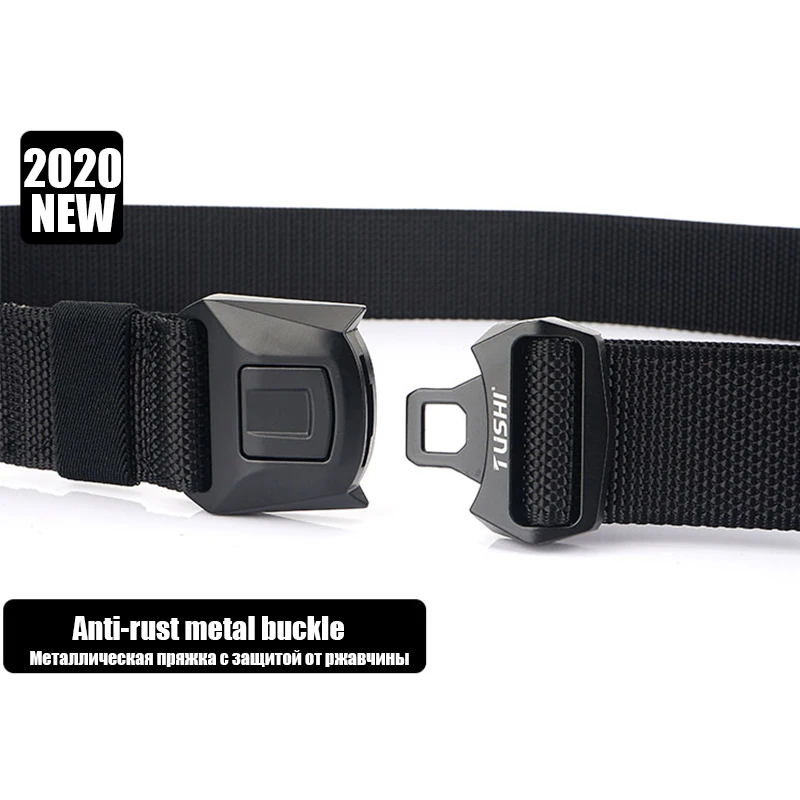 HSSEE New Men\'s Tactical Belt Hard Zinc Alloy Pluggable Buckle Military Army Belt Outdoor Casual Work Belt Male Jeans Girdle