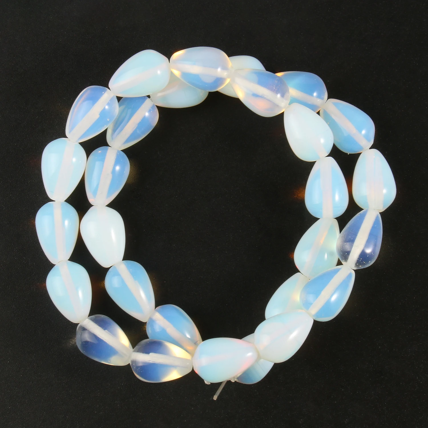 Natural Stone Beads Jades Turquoises Opal Quartz Waterdrop Shape Loose Beads for Jewelry Making DIY Bracelet Accessories